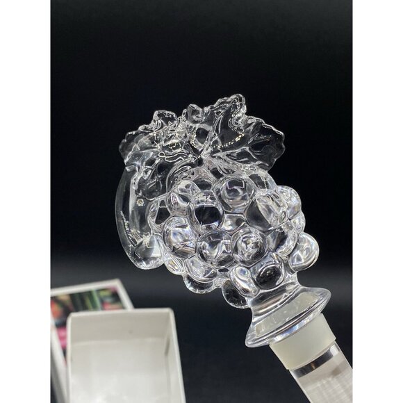 Mikasa Wine Bottle Stopper Austrian Lead Crystal Fruit Collection Grapes Leaves - Picture 4 of 10